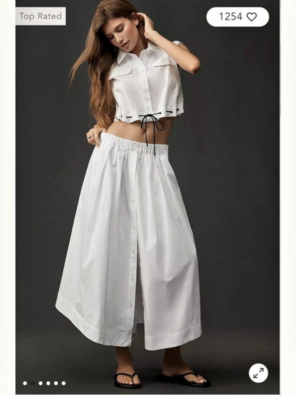 Maeve White Midi Skirt